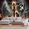 1 piece, 2D flat design, Christ's Passion and Mourning theme, suitable for parties, living room, bedroom, office, wsj