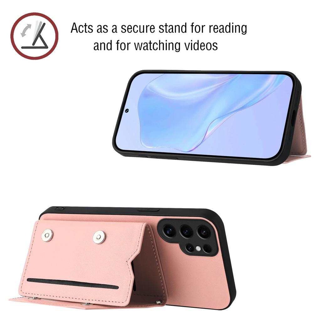 Für Samsung Galaxy S24 Ultra Hülle Kartenhalter Ständer Hautgefühl Handyhülle mit Handschlaufe