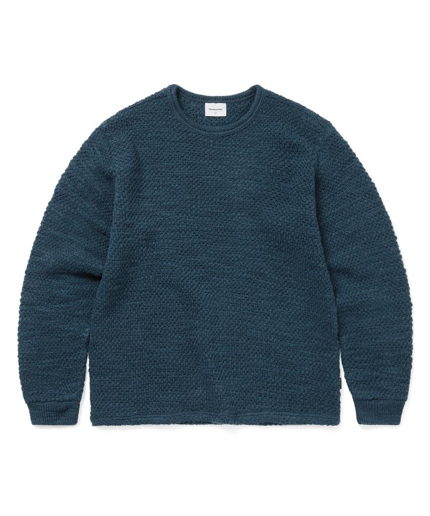 THISISNEVERTHAT Wool Crochet Knit L/S Crew Blue