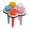 5PCS Bees Drinking Cup for Garden Resin Colorful Pollinator Bee Watering Station with Wooden Stand
