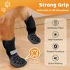 4pcs Anti-Slip Dog Socks Anti-Scratch Strong Grip Paw Protection Socks Adjustable Straps Anti-licking Pets Knitted Socks