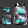 Large Capacity Schoolbag with Shoulder Strap; Student Three-piece Pencil Case Set