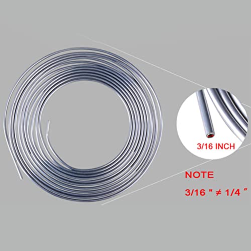 POPETPOP Brake Pipe, Zinc Pipe, Soft Pipe, 3/16" ID, 762cm Length, Tube Kit, 30 Pieces (Set of 2), Silver/Golden, 762x0.47cm