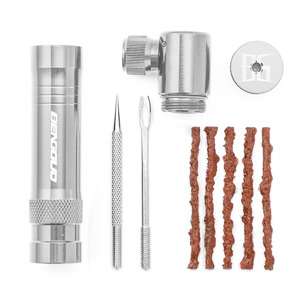 Air CO2 Inflator with Tubeless Tire Repair Tool Schrader &  Valve Portable Tire Inflator Aluminum Alloy for MTB Road Bike