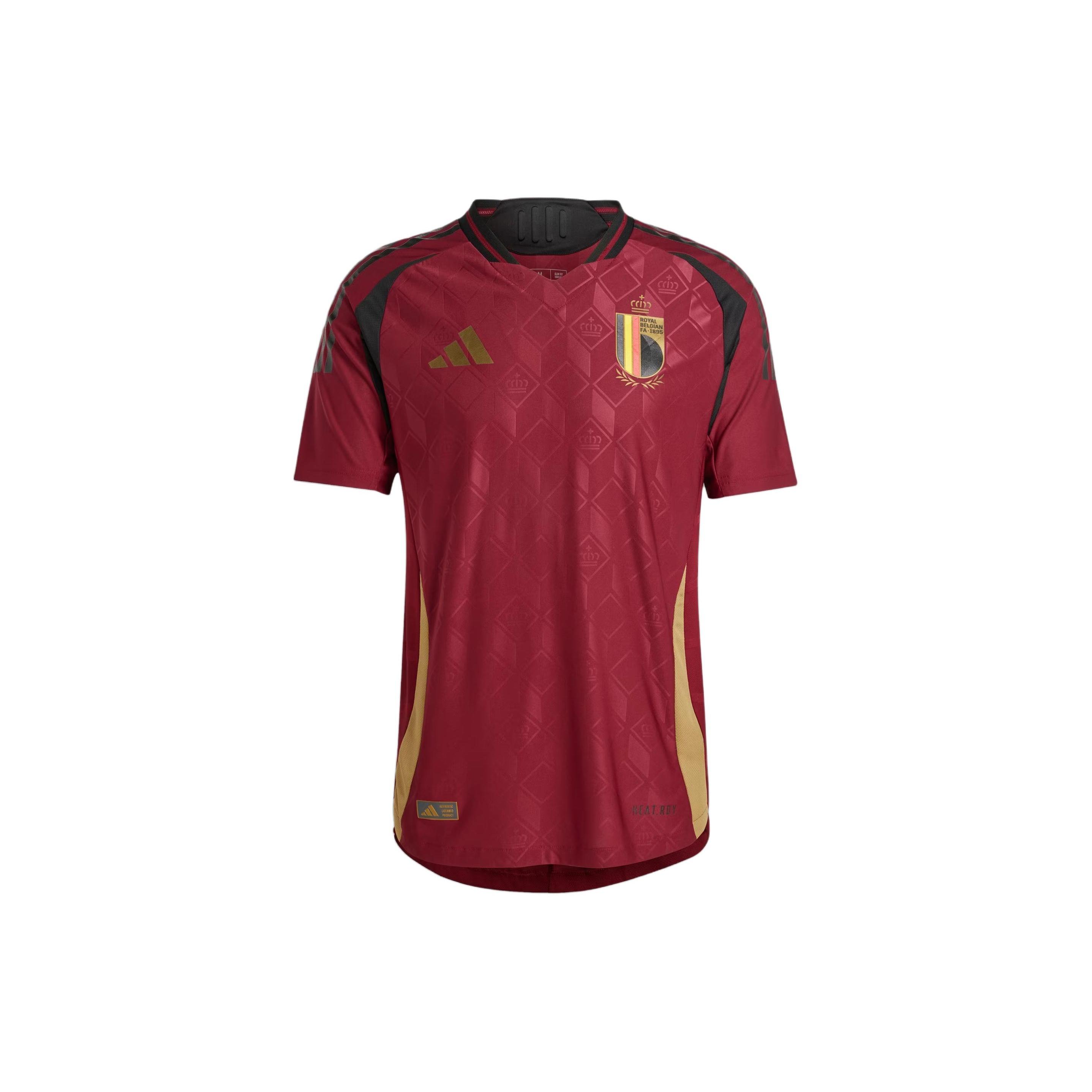 adidas Belgium 24 Home Authentic Soccer Jersey Asia Sizing Asia Sizing Burgundy Men s IM8440 M