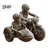 Odorless Skull Sculpture 3D Printed Sitting Skeleton Statue, Halloween Indoor Decor Figurines, Mini Trendy Outfit Statue Figurine Home for Living Room