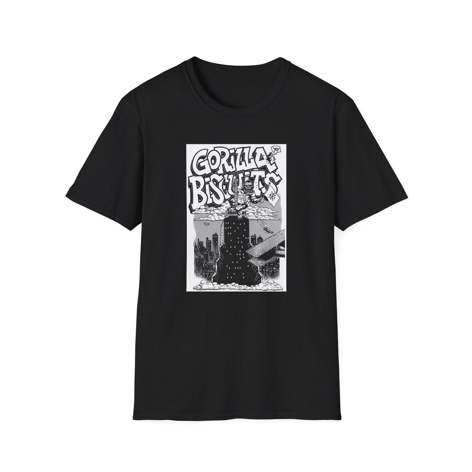 Gorilla Biscuits shirt - Unisex Softstyle Gorilla Biscuits T shirt Straight Edge hardcore nyhc 80s Gorilla Biscuits flyer inspired T shirt L