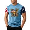 Men's Short Sleeve Loose Fit T Shirt with Flag and Beer Print Casual Crewneck Summer Top for Daily Wear Holiday Events