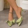 Designer Spring Summer Design Pointed Toe Women Slippers Elegant Thin Heels Slingbacks Party Dress Slides Shoes