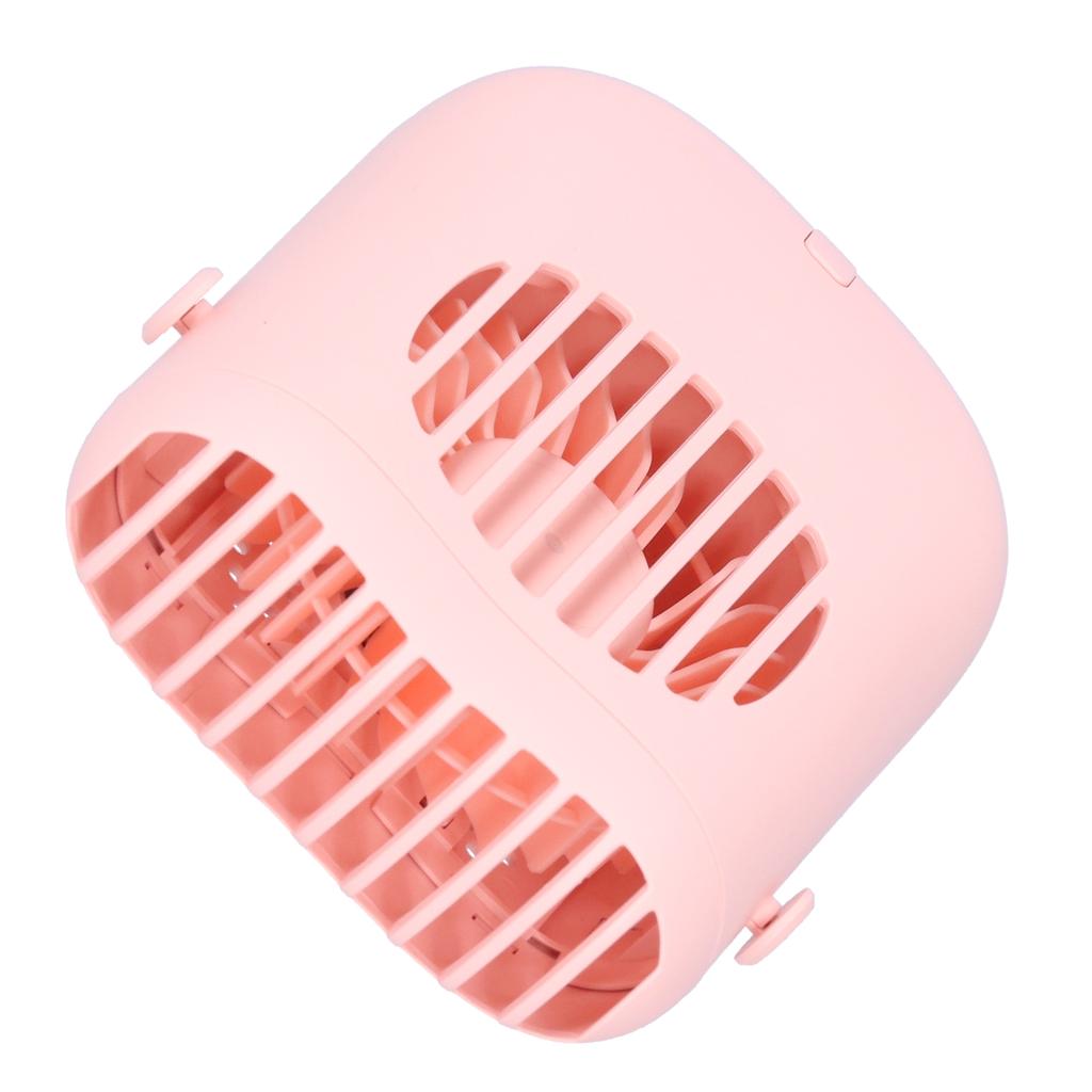 Hand Held Mini Fan USB Charging Waist Hanging Fan for Home Office Traveling Pink