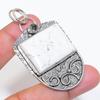Natural Howlite Jasper, Topaz 925 Sterling Silver Jewelry Pendant 2.44" ZS-147