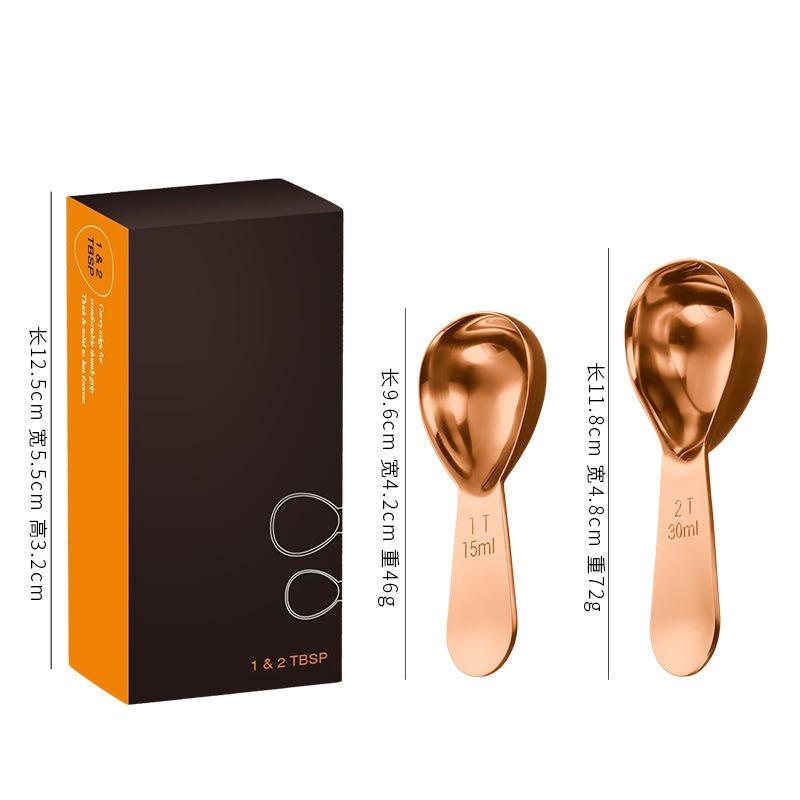 Kaffeelöffel aus Edelstahl Kaffeemesslöffel für gemahlene 15ml/30ml Bohnen Tee Zucker Feine Heim-Barista-Accessoires