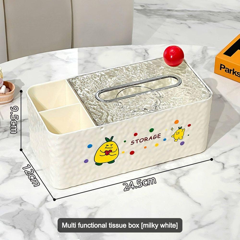 Multifunctional Tissue Box Cartoon Desktop Storage Box Cute Tissue Holder Home Office