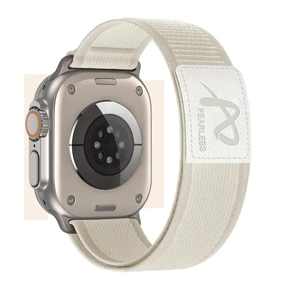 Nylon Leather Strap for Apple Watch Band Ultra 49mm 44mm 45mm 42mm 41mm 40 38mm Sport Watchband Iwatch Serise 9 8 7 6 5 Bracelet