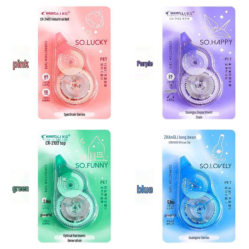 Changli Spectrum Series Correction Tape - High Capacity, Transparent Film for Students