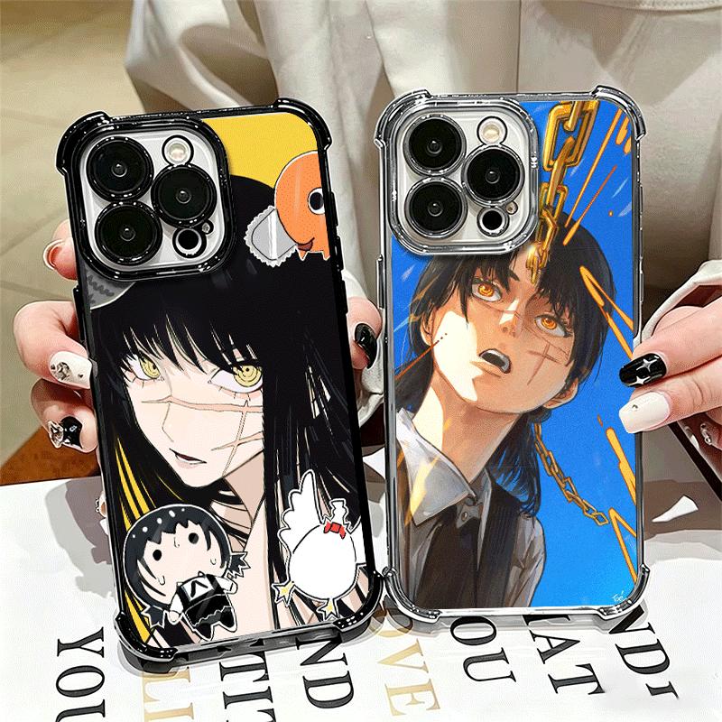 Anime Character Yoru War CSM Soft Phone Case For iPhone 15 16 17 Air 14 Pro Max 16E Plus 13 12 Mini Plating Anti-Fall Fundas