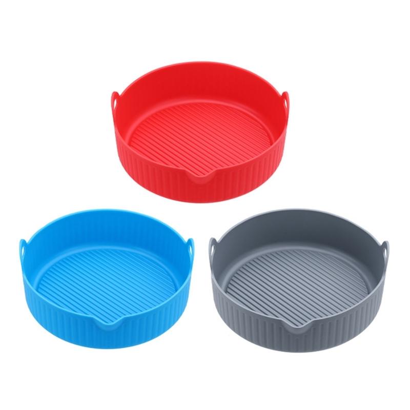 Reusable Air Fryer Liner Food-Grade Silicone Air Fryer Accessories Round Shaped 3 Colors Choose for Air Fryers Use