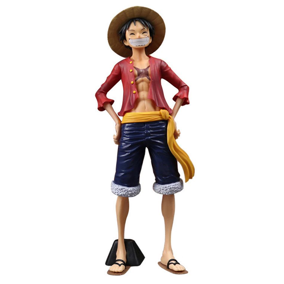 New 28cm One Piece Anime Figure Confident Smiley Luffy Three Form Face Changing Doll Action Figurine Model Toys Birthday Gifts