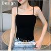 Women's 2025 Black Camisole: Stylish Summer All-in-One with Chest Pads & Beautiful Back Design
