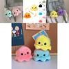 Adorables Porte-clés Peluche Pieuvre Réversible Charm Mignon pour Couple Jouet en Peluche Courte Coton PP