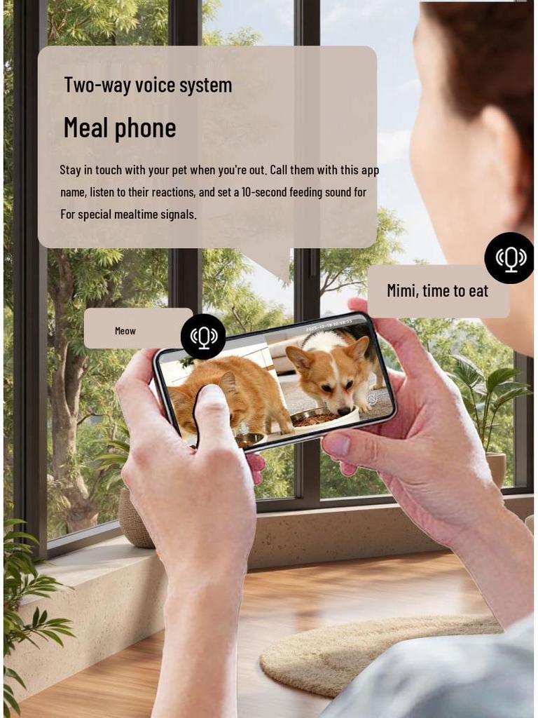Smart Dual-Lens Automatic Cat Feeder with Camera
