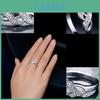 Fashionable Double Spiral Design Ring With Zirconia Inlaid White Gold Plated Women's Jewelry