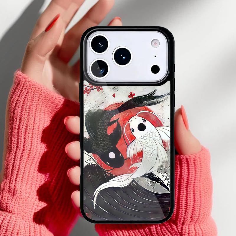 Koi Carp Fish Yin Yang Phone Case for iPhone 17 16 15 14 13 Pro Max Back Cover for 12 11 Pro Coque