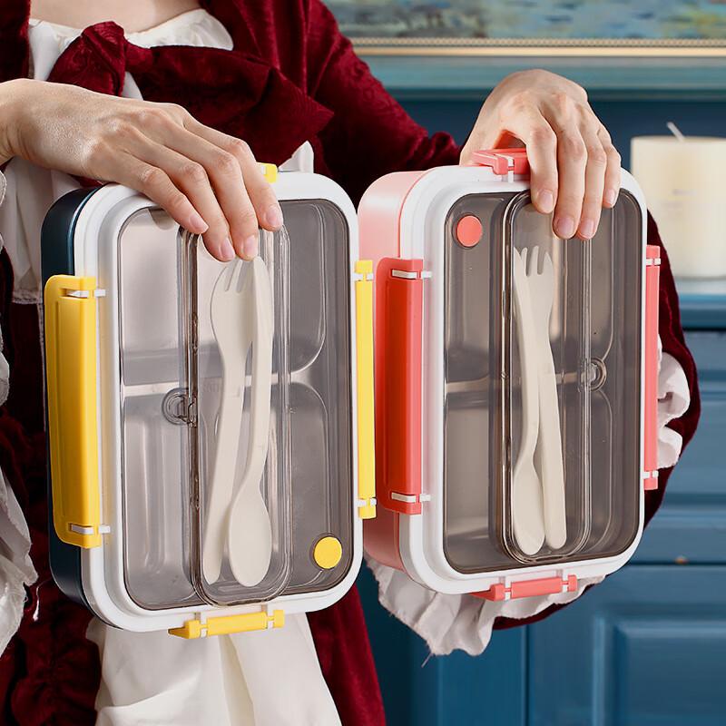 Star Orange Stainless Steel Lunch Box with Cutlery Compartment