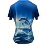 Casual Fashion Simple Abstract Painting Animal Sea Dolphin Breathable 3D Printed Round Neck Short Sleeve T-shirt Casual Sports Shirt
