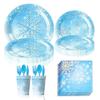 Frozen Birthday Party Supplies Disposable Tableware Winter Snowflake Paper Plates Napkins Cups for Baby Shower Christmas Decor