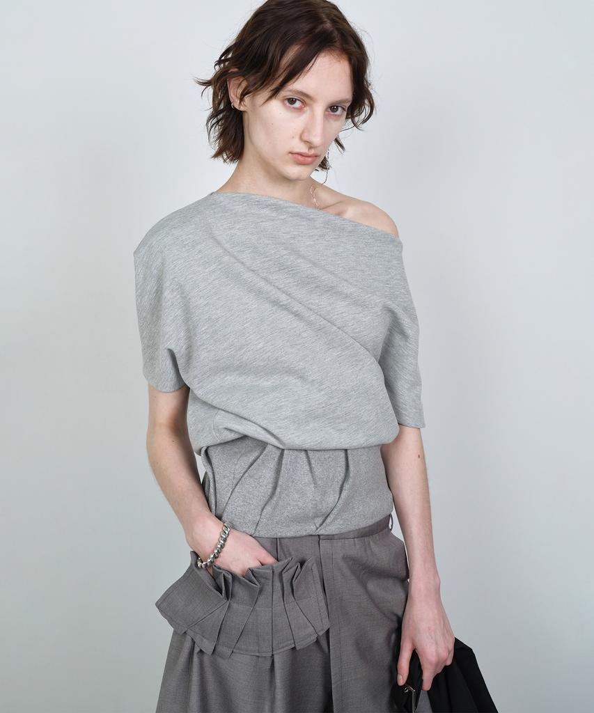 Nash Folded Draping Sweatshirt Melange Gray