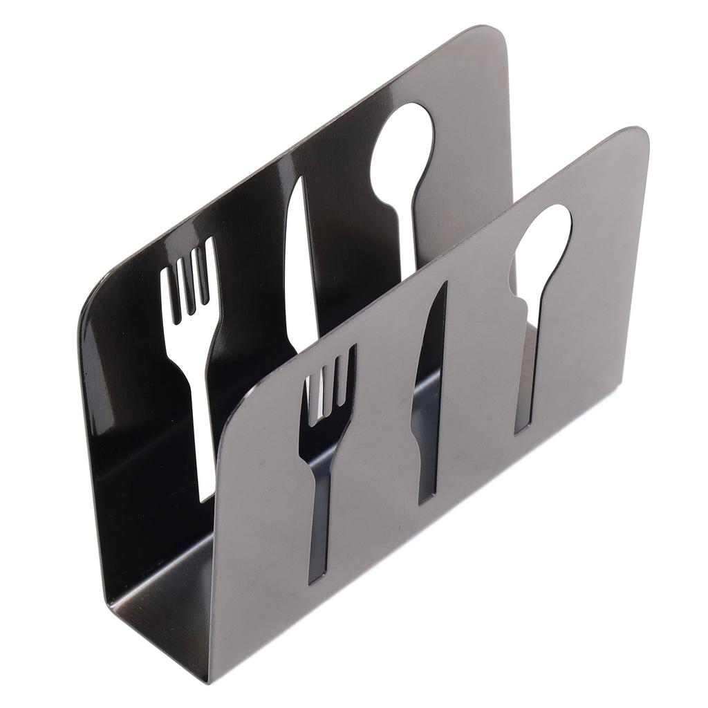 Napkin Holder Unique Knife Fork Cutout Pattern Anti Slip Upright Metal Napkin Holder for   Restaurants Hotels