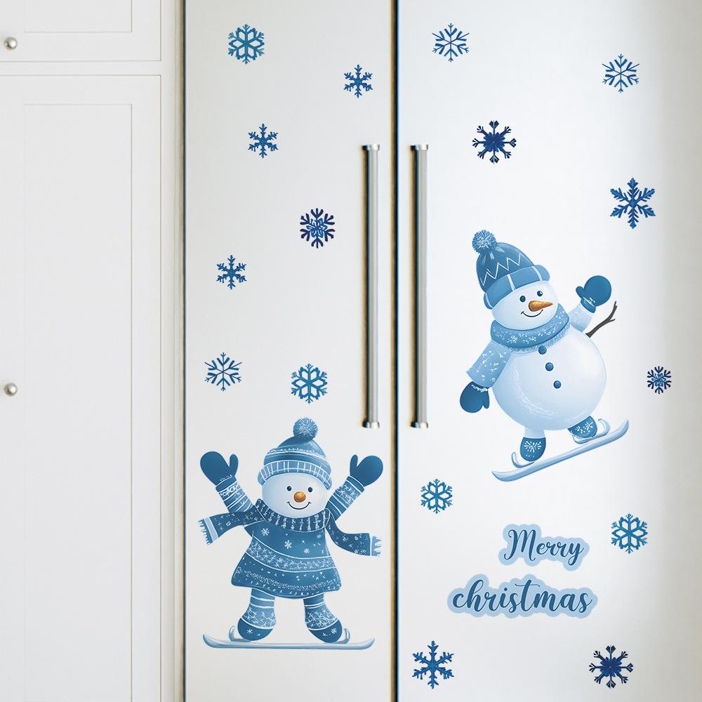 Snowman Christmas Cartoon Sticker Sticker Ski Sticker Kitchen Fridge Sticker