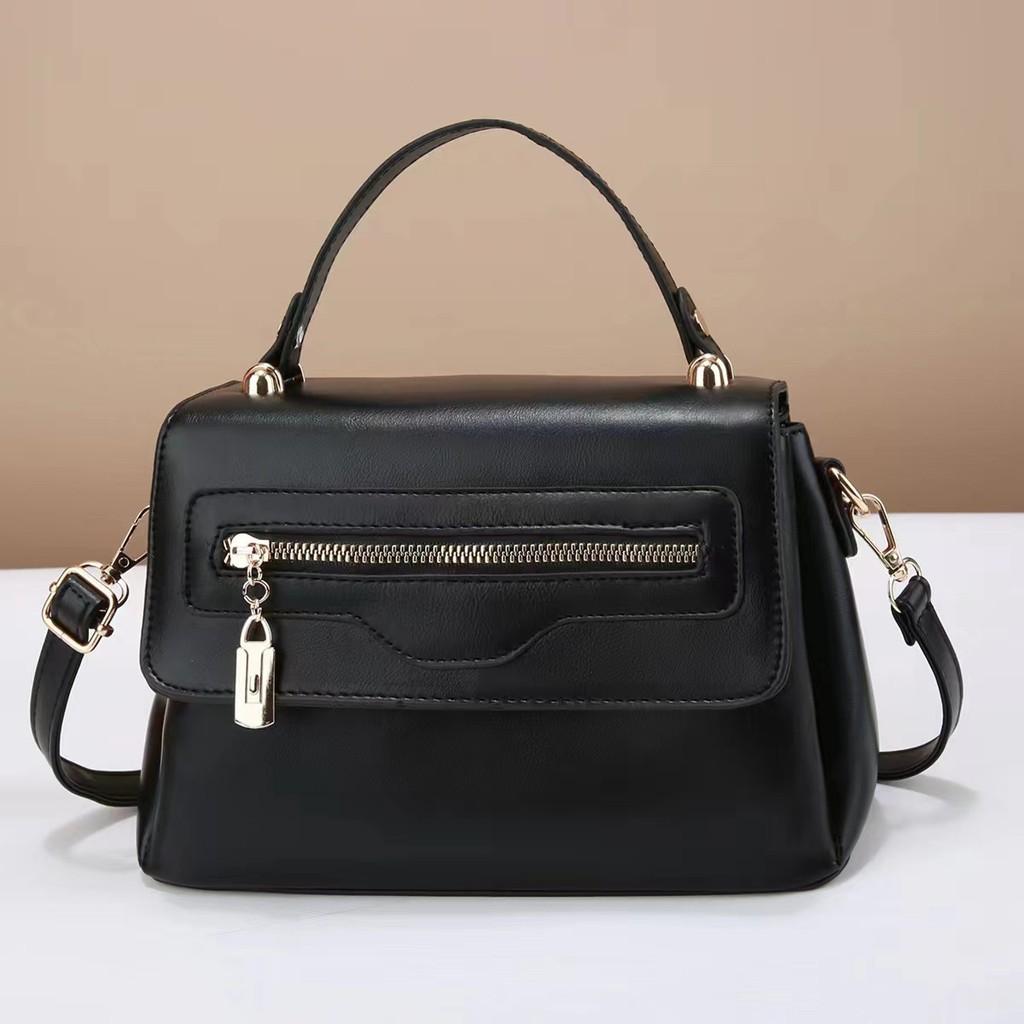 Trendy Modern Patchwork Zipper Handbag Spacious Pu Sling Bag For Women In Various Colors