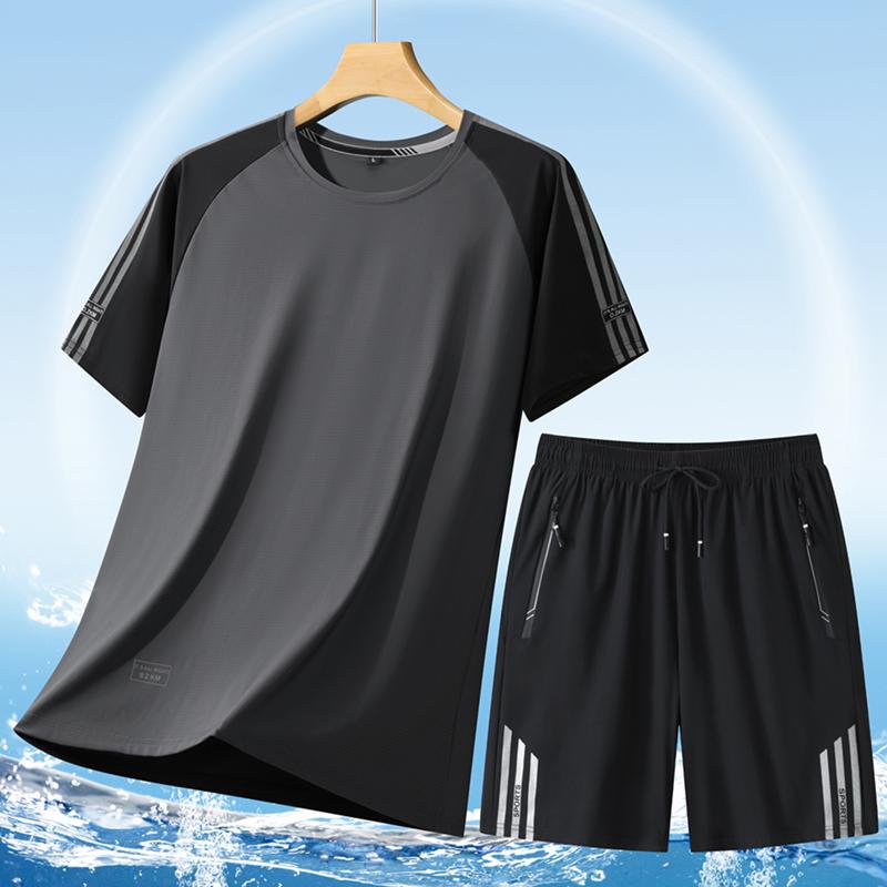 Conjunto Deportivo Casual para Hombre Verano Delgado Secado Rápido para Correr Conjunto de Dos Piezas