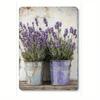 Vintage Lavender Metal Wall Art Farmhouse Decor Rustic Floral Plaque Indoor Outdoor Hanging Sign