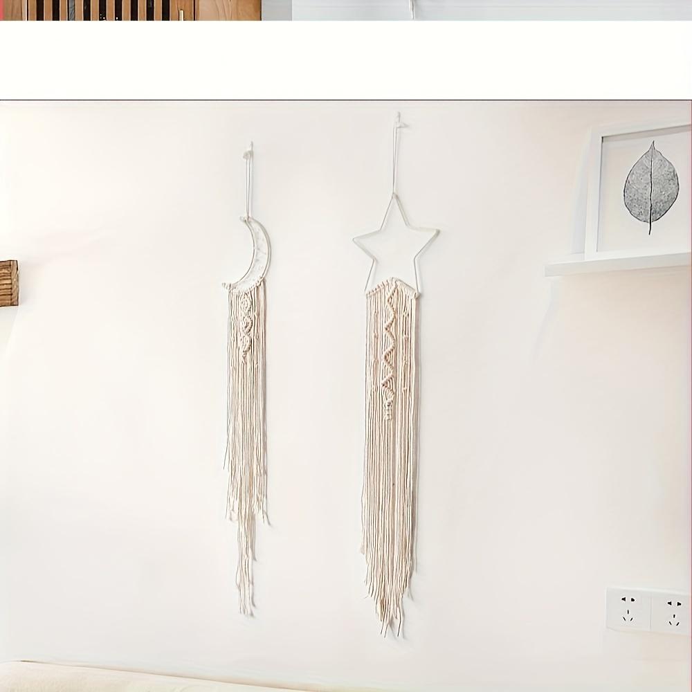 2pcs Star-Moon Room Hangings, Girls' Bedroom Decorations, Hand-woven Tapestries, Classroom Room Wall Hangings