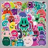 50pcs Cute Cartoon Monster Stickers for DIY Decoration, Milk Tea Cups, Water Bottles, and Cars