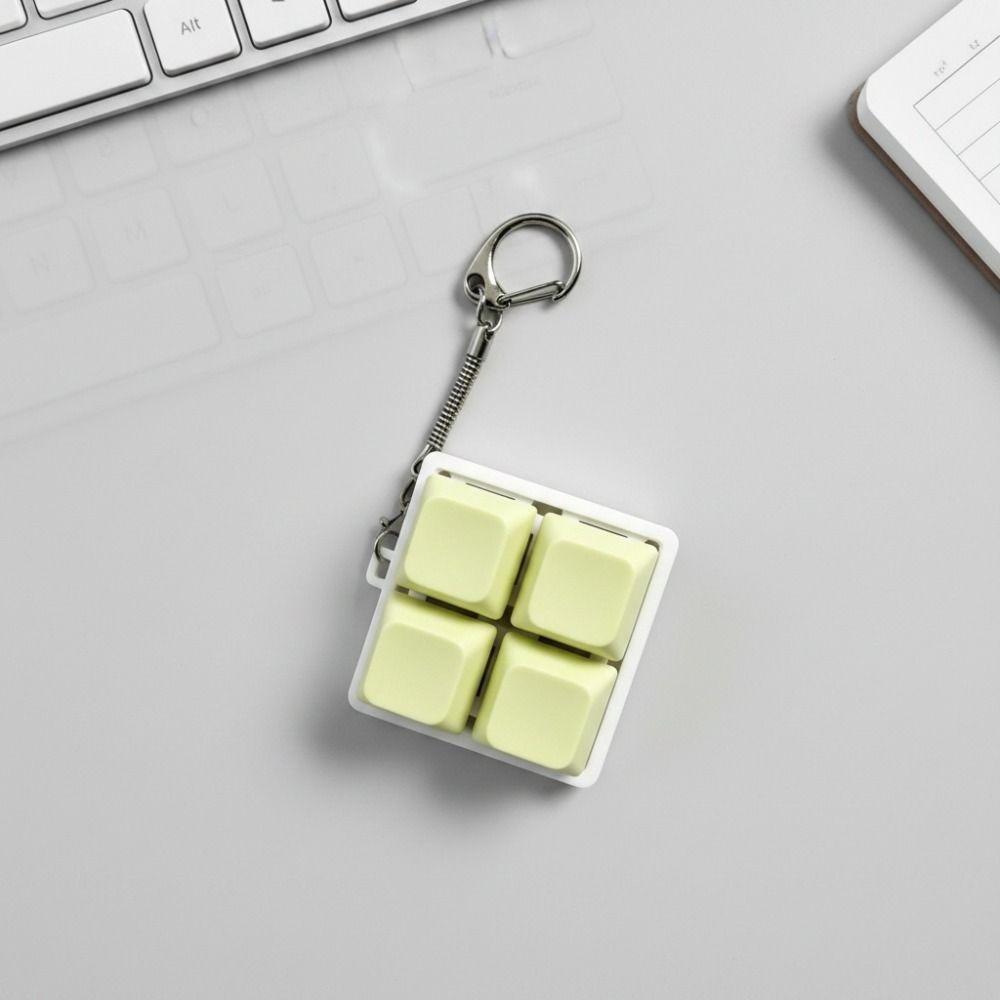 Macaron Color 2x2 Keyboard Fidget Toy Easy To Press Keyboard Keycap Key Chain Gifts