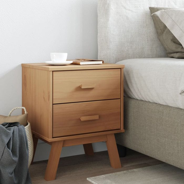 VidaXL Bedside Table, Bedside Cabinet with Legs, Nightstand with Storage, Bedroom Nightstand, Modern, Brown 358582