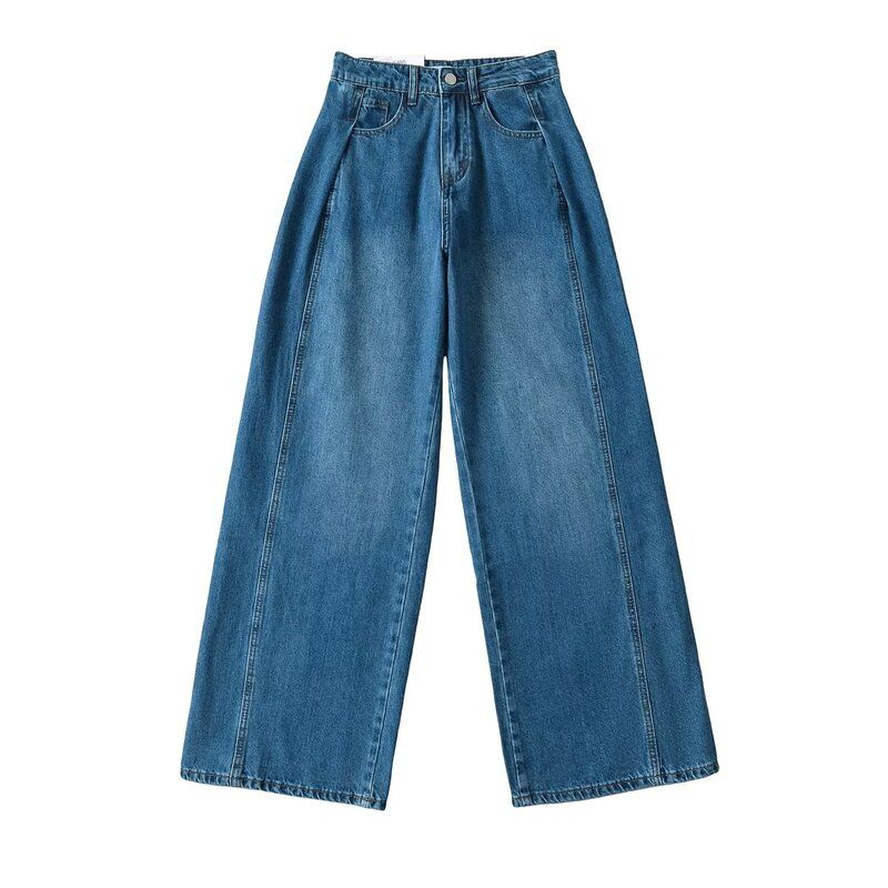 Fashion Style 2024 Summer New Arrival Women's Slim Looking Easiest for Match High Waist Loose Casual Denim Mop Pants Wide Leg Pants