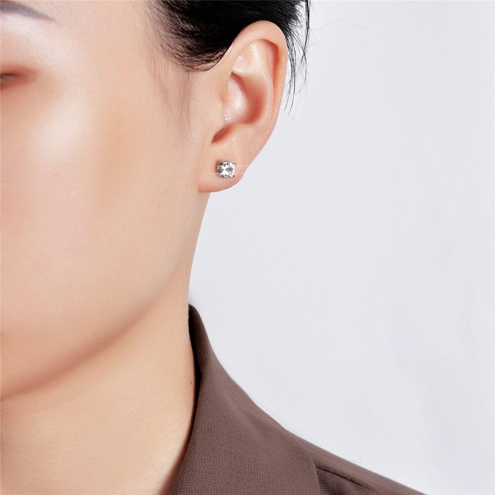 Real 0.5 Carat D Color Moissanite Stud Earrings 925 Sterling Silver Gemstones Fine Jewelry For Women Gift