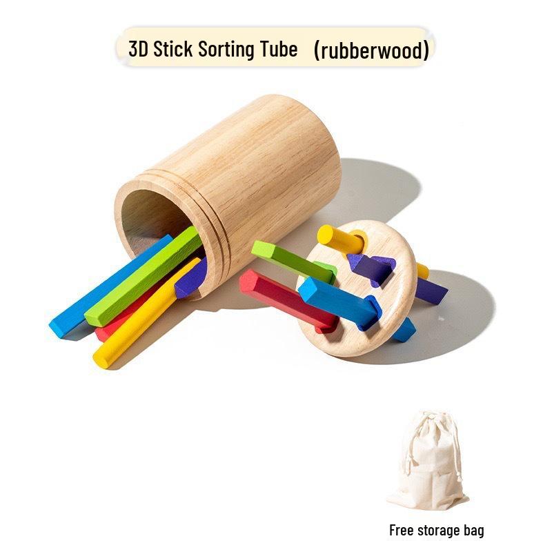 Montessori Wooden Color Sorting Cups for Toddlers 1-3 Years – Educational Kindergarten Toy for Color Recognition