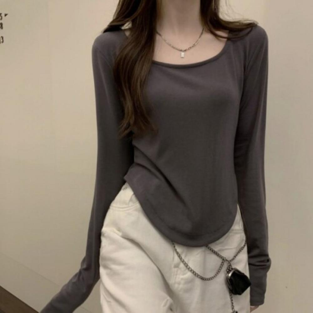 New Arrivals Open Run Women Slim FiT STreTch Long Sleeve T shirT