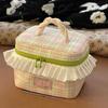 Square Portable Cosmetic Bag Kawaii Toiletry Bag Portable Handheld Cosmetic Case  Travel