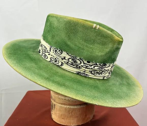 

Ethnic Style Top Hat Retro Webbing Pure Wool Felt Hat Outdoor Wool Top Hat L（58-60cm） зелений