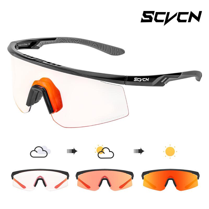 

SCVCN Cycling glasses, photochromic coated glasses, running sunglasses, road bike outdoor sports TS120-PH-RE-1L-01