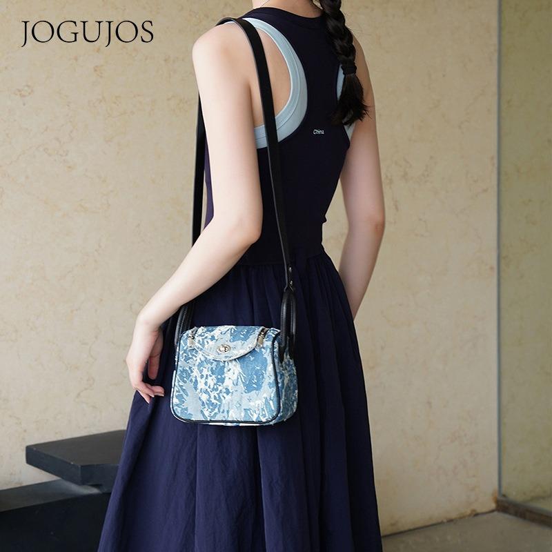 

JOGUJOS light luxury fashion new women s bag denim with vegetable tanned leather shoulder bag high-end women s messenger bag