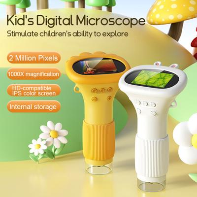 Dziecięcy cyfrowy mikroskop 1000X Mini przenośny kieszonkowy mikroskop z kamerą 2-calową IPS