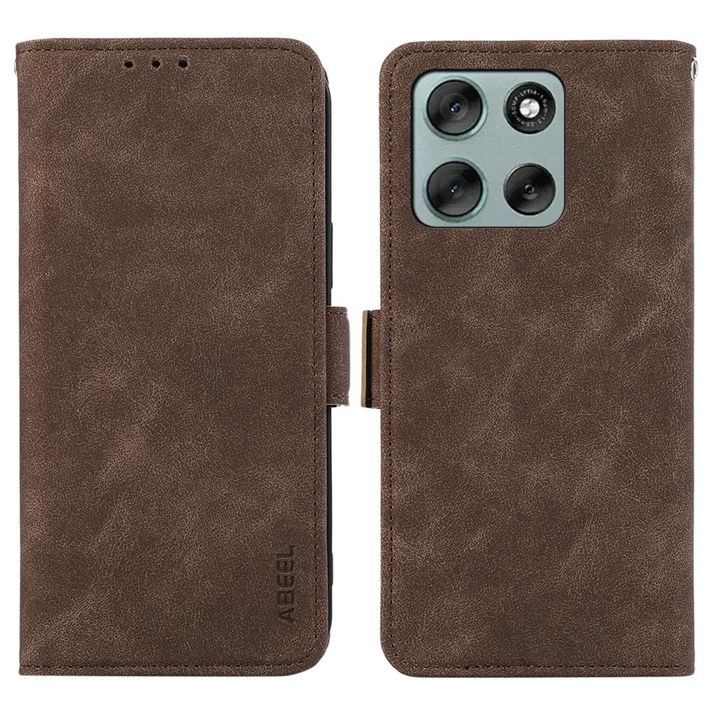 ABEEL For Motorola Moto G86 Power 5G Case PU Leather Folio Stand View RFID Blocking Phone Cover